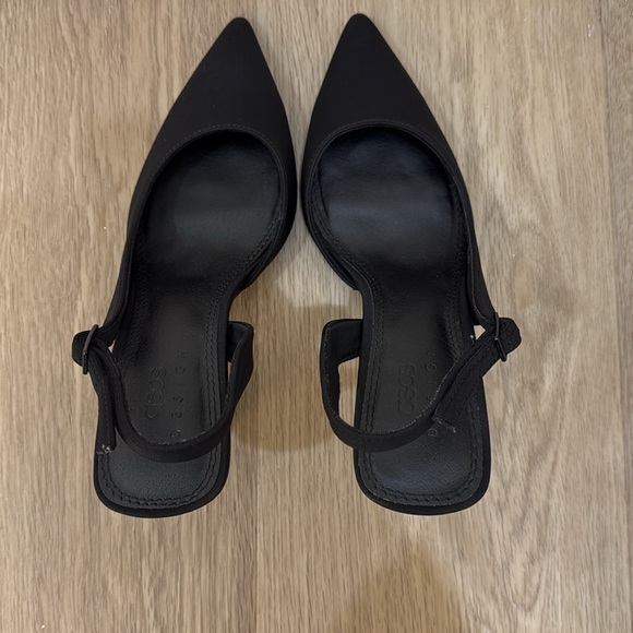 ASOS DESIGN Simmer slingback stiletto mid shoes in black - Picture 8 of 11